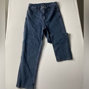 Express Dark Blue Super High Rise Mom Jeans Size 10